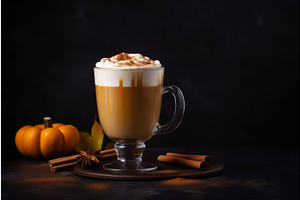 Pumpkin Latte Drink. Generate Ai