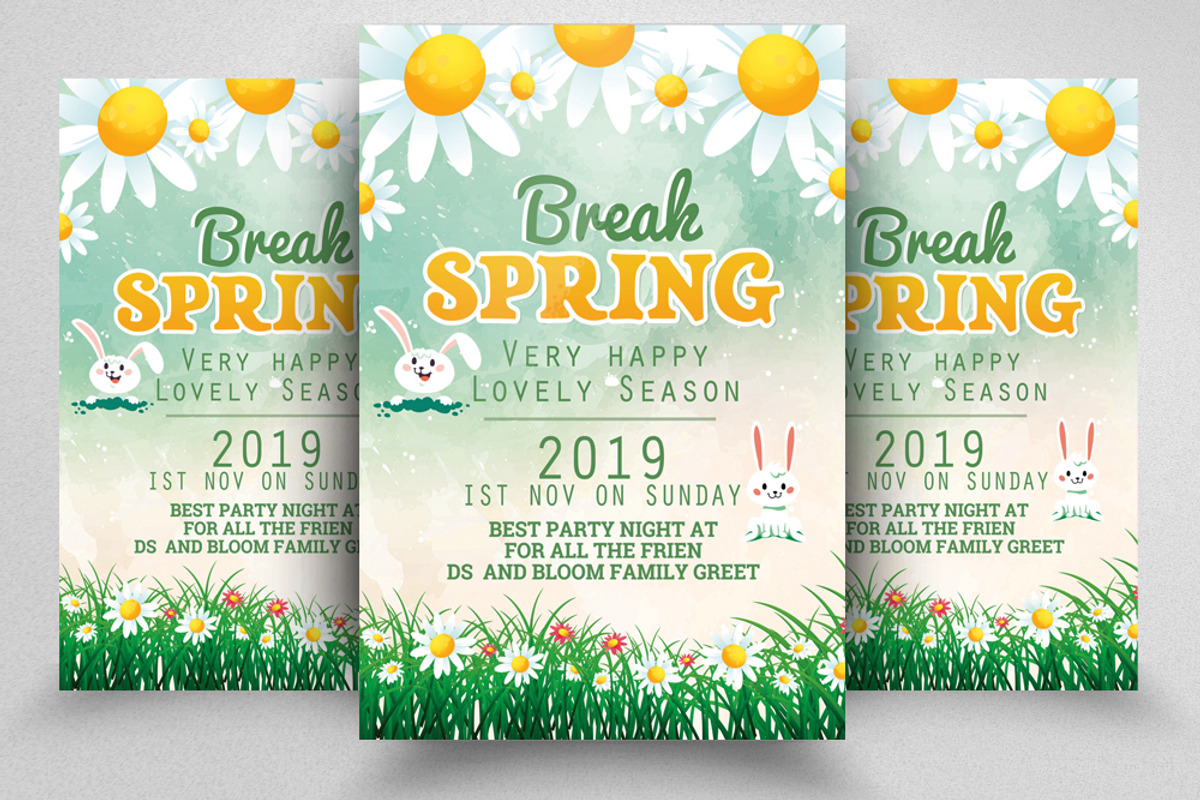 Spring Break Flyer Template, a Flyer Template by Design Up | Creative ...
