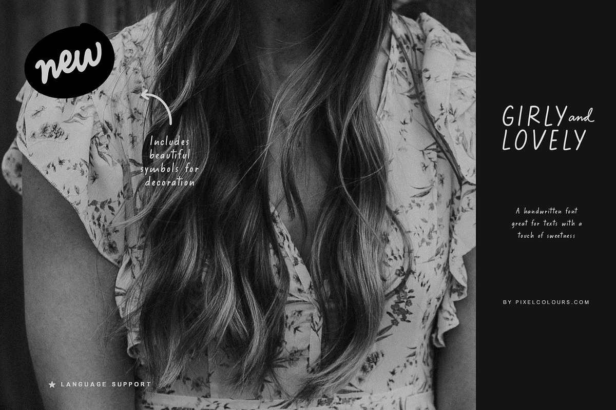 Handwritten Sans Serif Girly Font, a Sans Serif Font by pixelcolours (Photo 2 of 10)