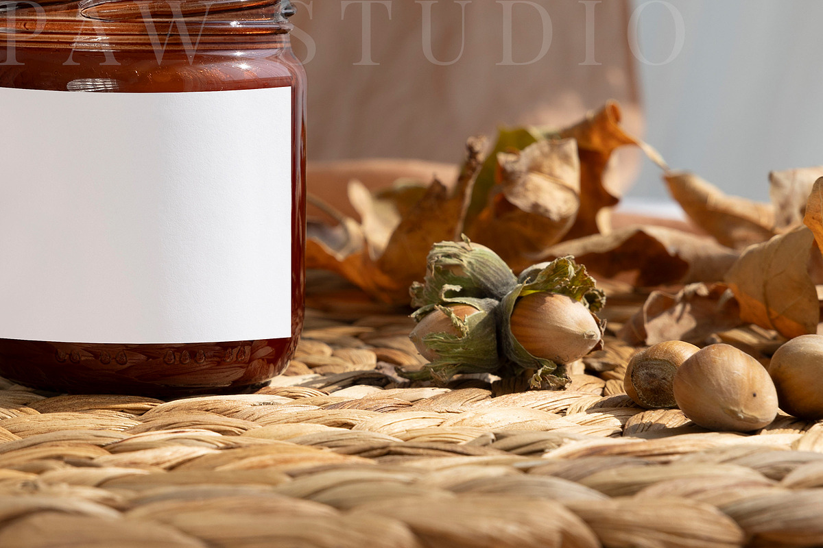 Autumn Candle Mockup Label fall2, an Advertising Mockup by PawMockups (Photo 4 of 10)