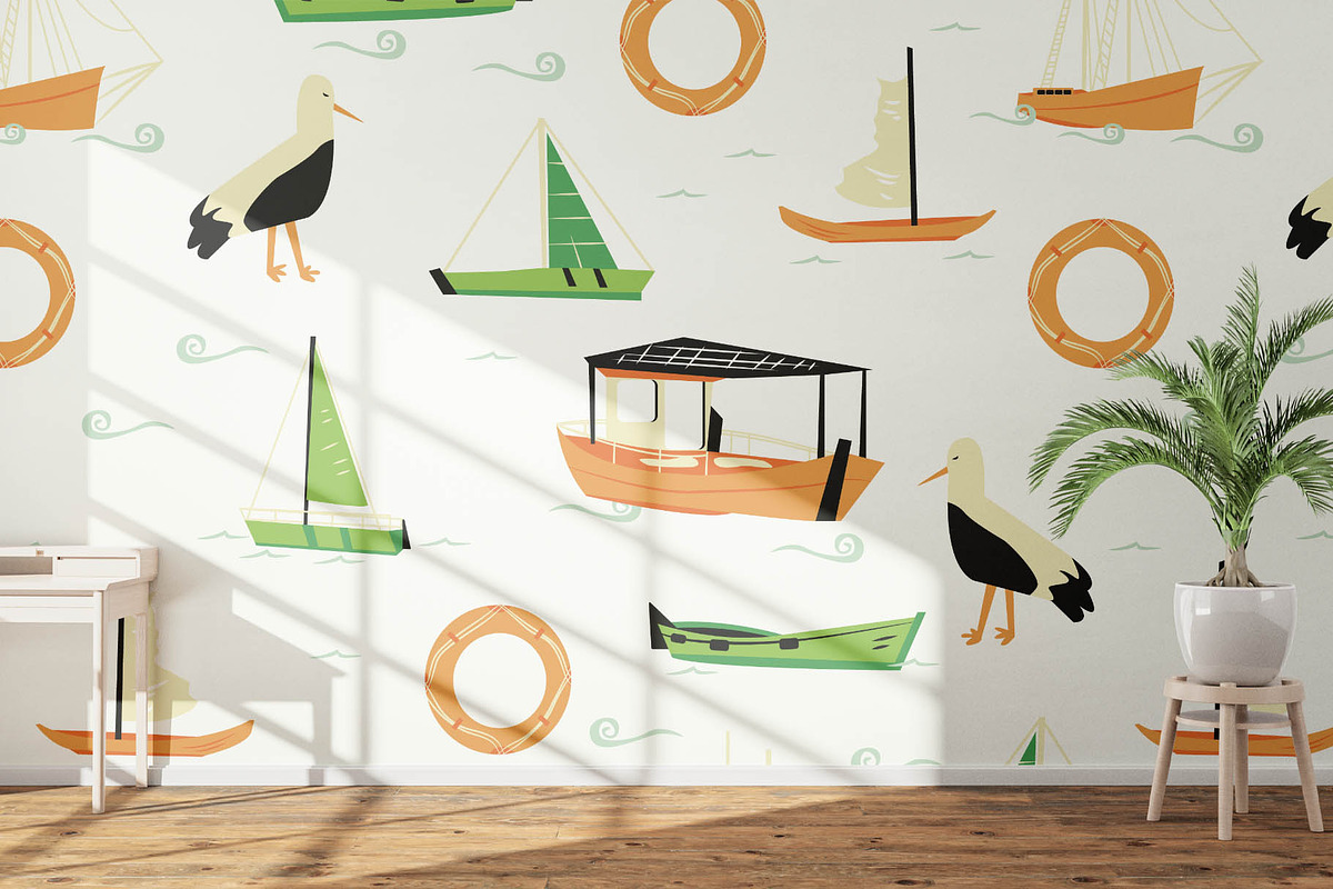 Sailing ship seamless pattern, a Pattern Graphic by lilovwishes (Photo 5 of 5)