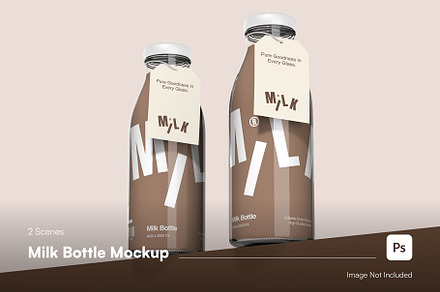 Milk Bottle Mockup, a Packaging Mockup by vectorstockstudi0
