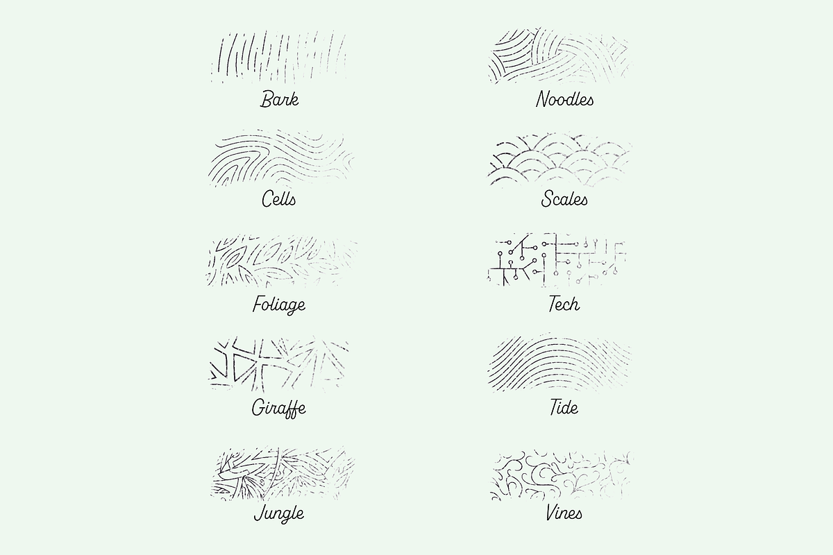 Pattern Brushes for Procreate, a Brush Add-On by Kiap (Photo 3 of 8)