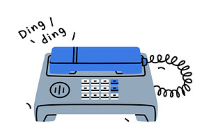 Blue Landline or Wireline Home, a Technology Illustration by TopVectors
