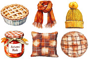 Watercolor Autumn Vibes Clipart, an Illustration by Craft Nest (Thumbnail 2 of 6)