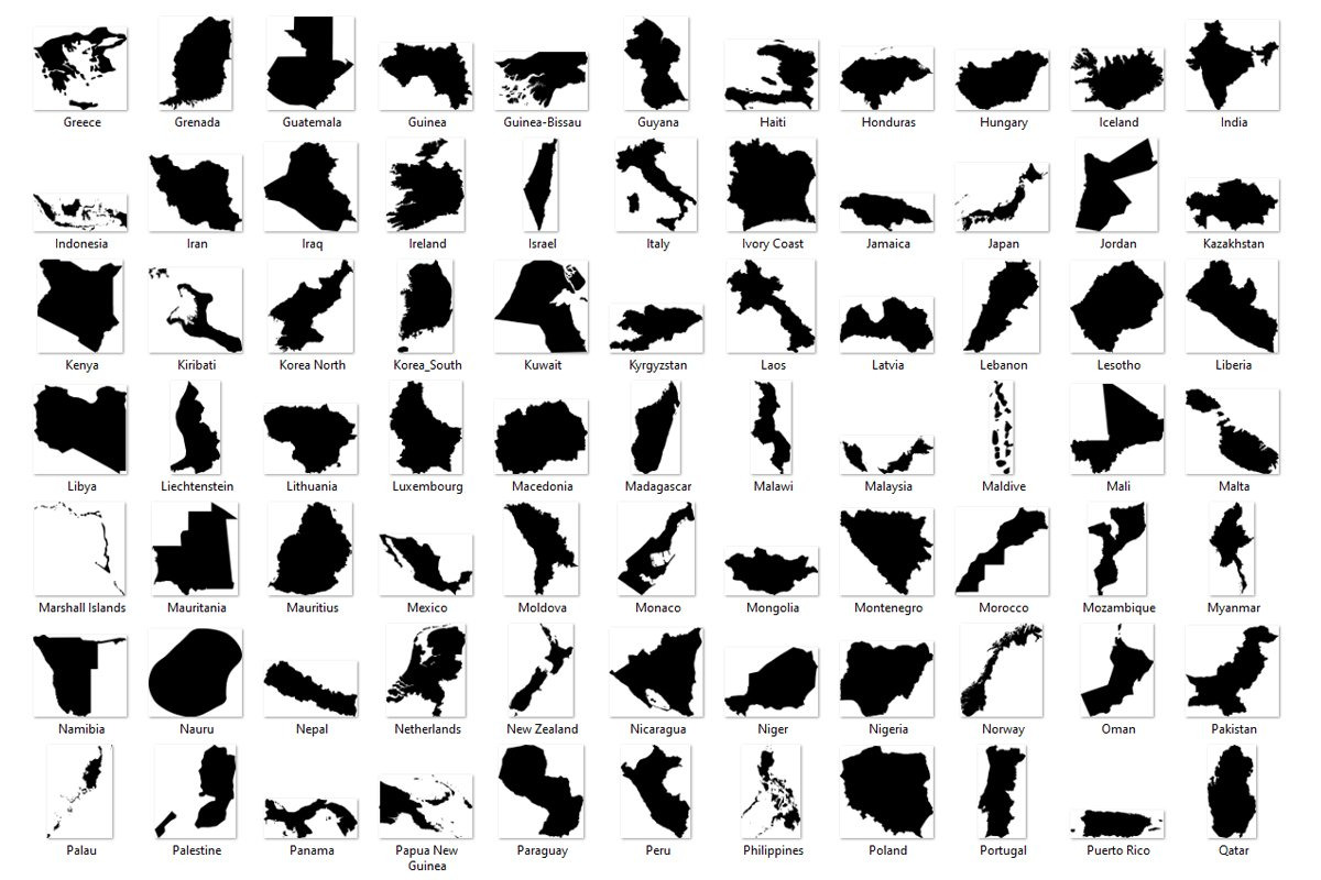 ALL World Countries MAP Stamps, a Brush Add-On by Julia_Raketic (Photo 3 of 4)