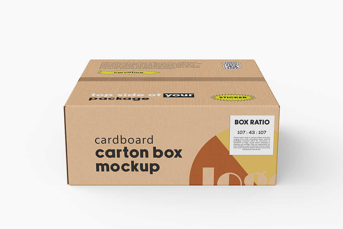 Cartoon Box Mockup, a Packaging Mockup by Ram Studio LLC (Photo 4 of 23)