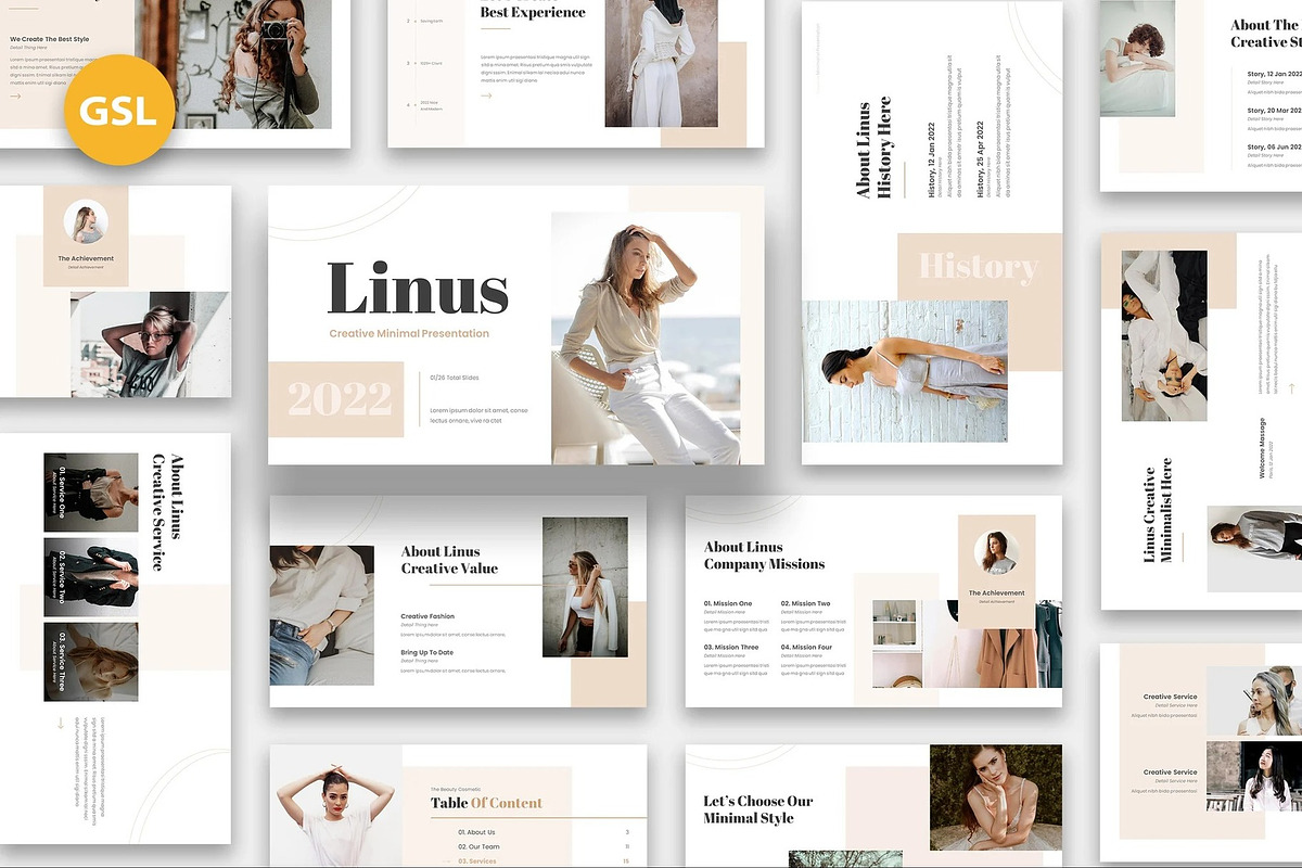 Linus - Creative Minimalist GSlides, a Presentation Template by Fit-tee (Photo 1 of 6)