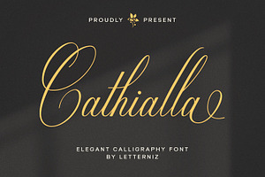 Cathialla calligraphy script font, a Script Font by nizarbagasm