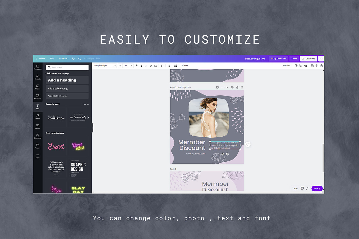 Canva Instagram Post Template Daisy, a Social Media Template by Lythcreative (Photo 5 of 5)