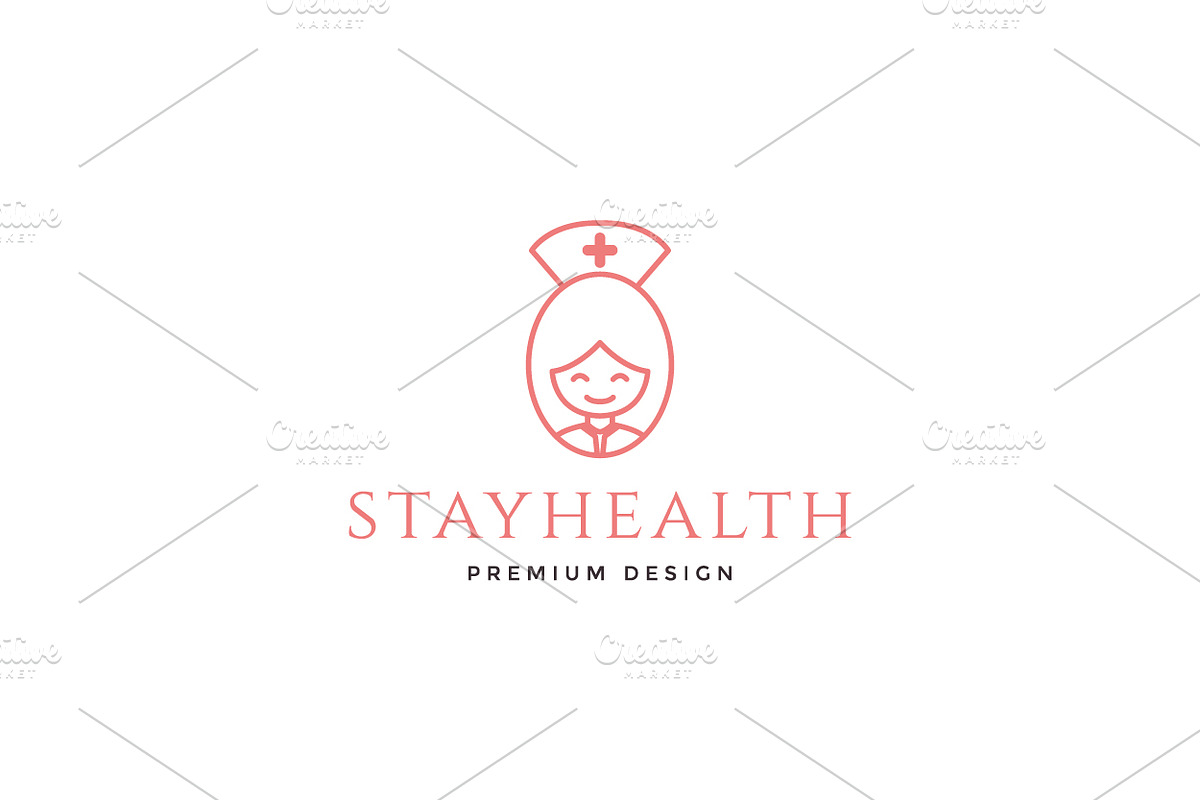 lines cute women nurse smile logo, a Branding & Logo Template by devastd