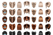 Hair clipart, Hair for little girls, an Illustration by Elenbushe (Thumbnail 3 of 9)