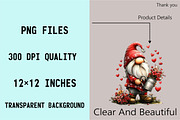 Valentine's Gnome with Flowers Clip, an Illustration by SVGArt (Thumbnail 3 of 8)