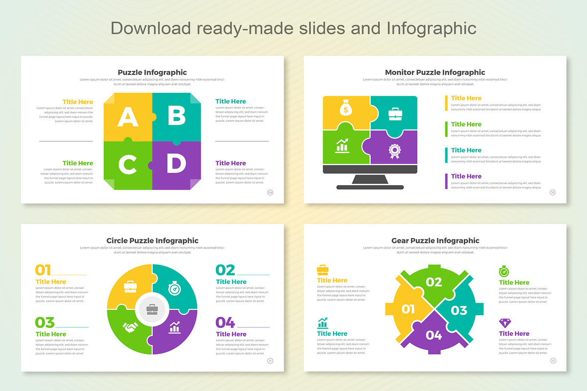 Puzzle Infographic Keynote, a Templates & Theme by Mighty-Slide (Photo 4 of 8)
