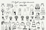 Whimsical Wedding Clipart Bundle, a Decorative Illustration by OZartRoom (Thumbnail 5 of 10)