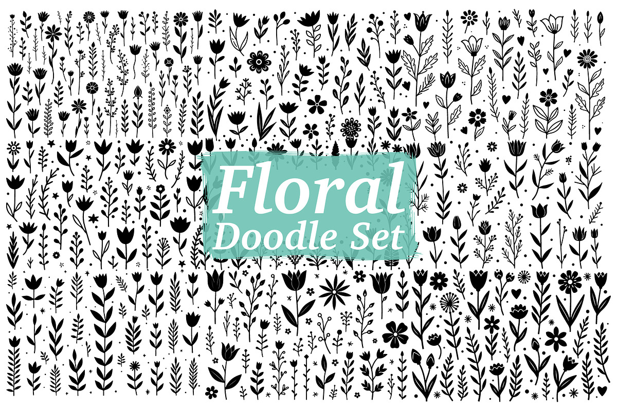 Minimalist Floral Doodle Pack, an Illustration by Designs_River