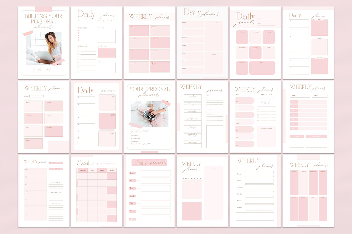 Yearly Digital Planner Canva, a Social Media Template by ElladesignCo (Photo 7 of 9)