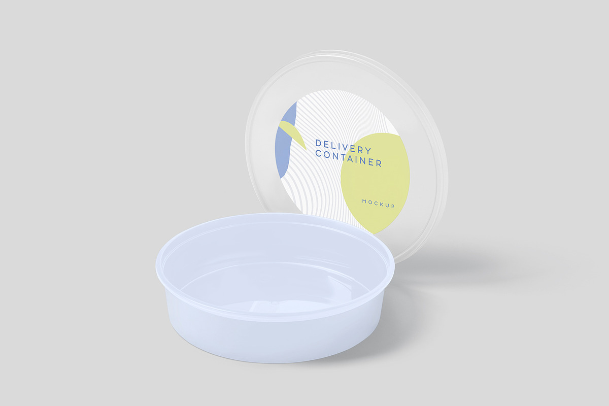 Round Plastic Box Label Mockups, a Cups & Container Mockup by GfxFoundry (Photo 7 of 8)