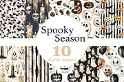 Spooky Season Pattern | Halloween, a Pattern Graphic by GlamArtZhanna (Thumbnail 1 of 4)