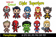 Chibi Superhero Vector Bundle, a Person Illustration by FancyDesignStudio (Thumbnail 1 of 7)