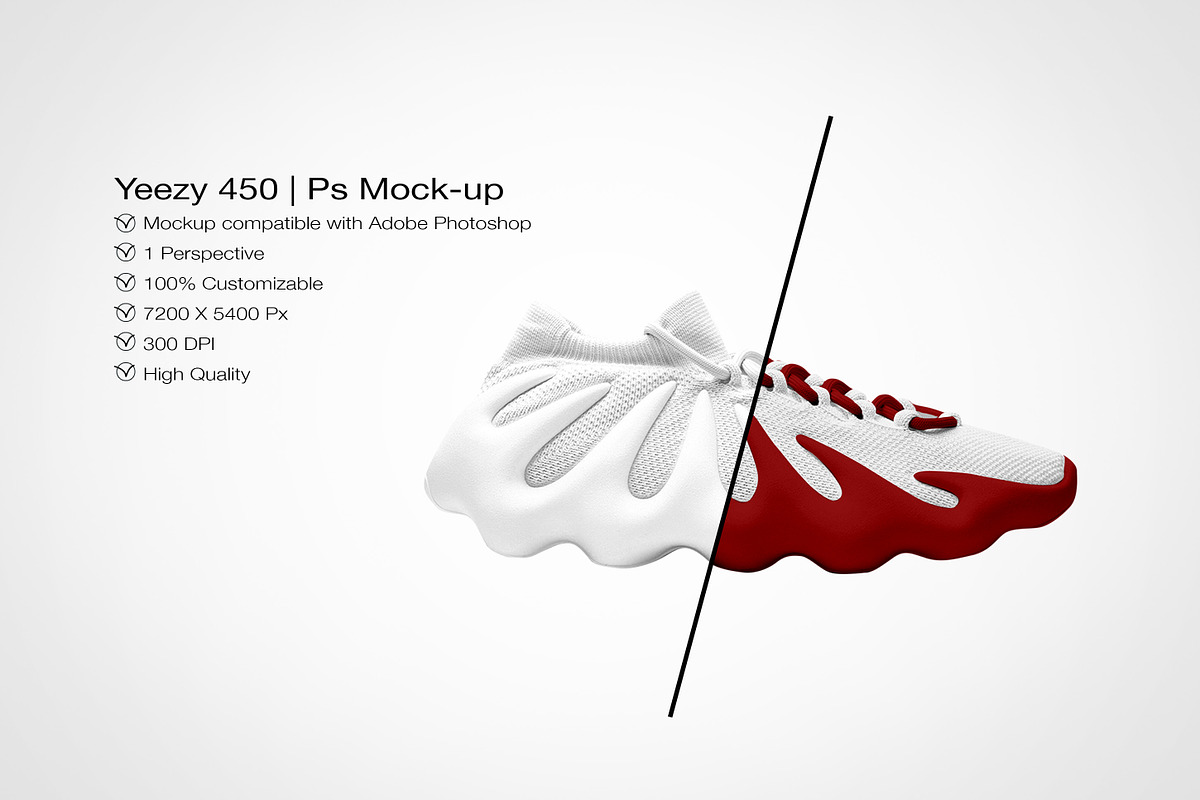 Yeezy 450 | Photoshop Mockup, a Product Mockup by sophiesconcepts (Photo 1 of 2)
