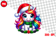 Christmas Unicorn Clipart Bundle, an Animal Illustration by taramija (Thumbnail 9 of 26)