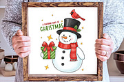 Christmas Snowman Cardinal PNG, an Illustration by SinaCreation (Thumbnail 3 of 6)