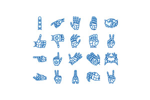 robot hand gesture ai digital icons, an Object Illustration by pikepicture