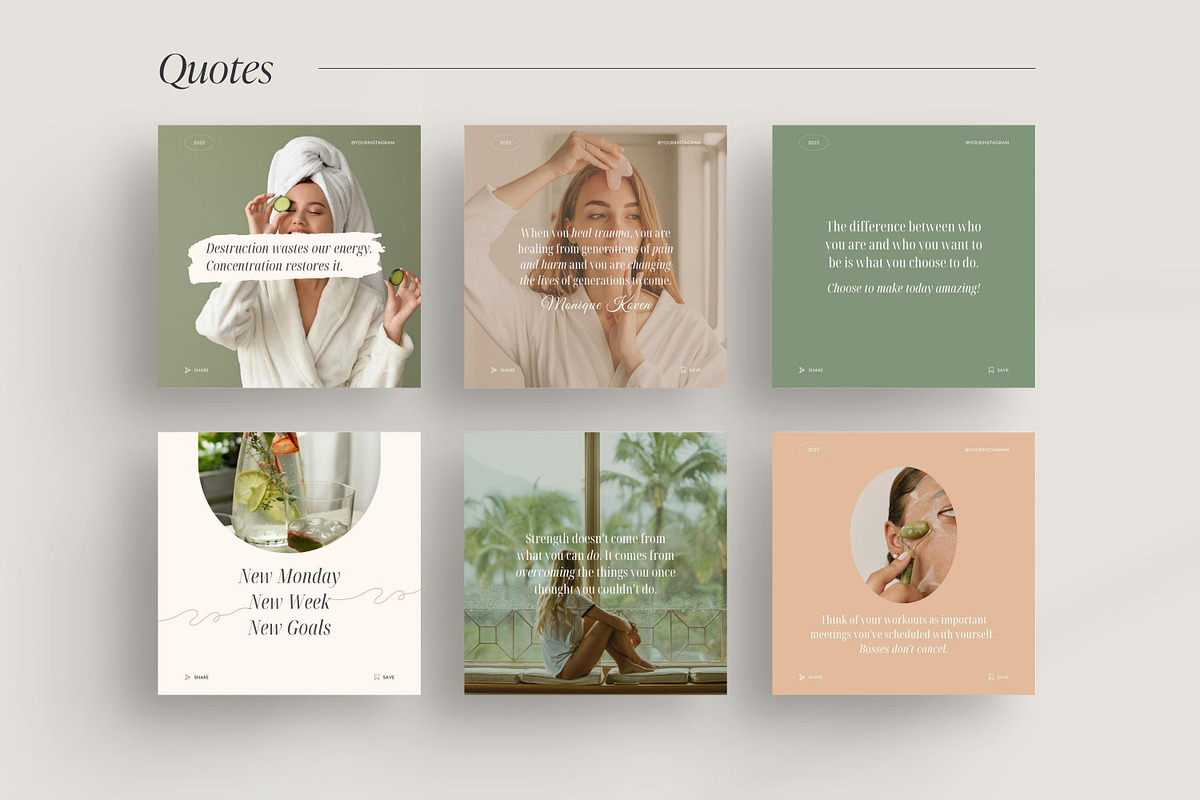 Wellness Coach Instagram Templates, a Social Media Template by ...