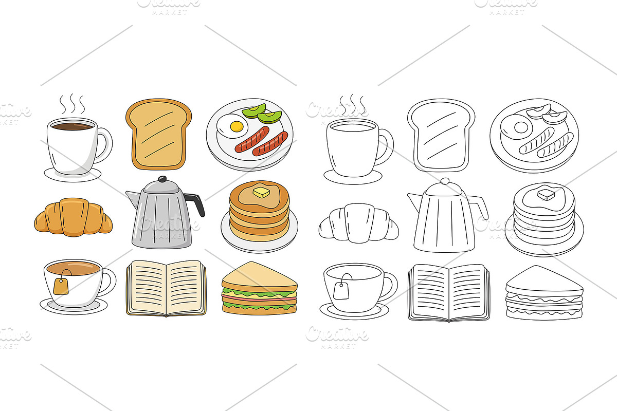 Breakfast with cafe food, a Food Illustration by kaisorn (Photo 2 of 3)