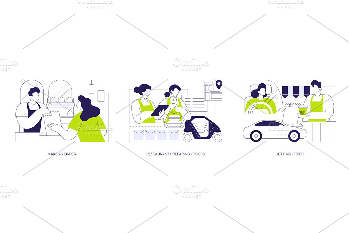 Curbside pickup at a restaurant, a Person Illustration by Visual Generation