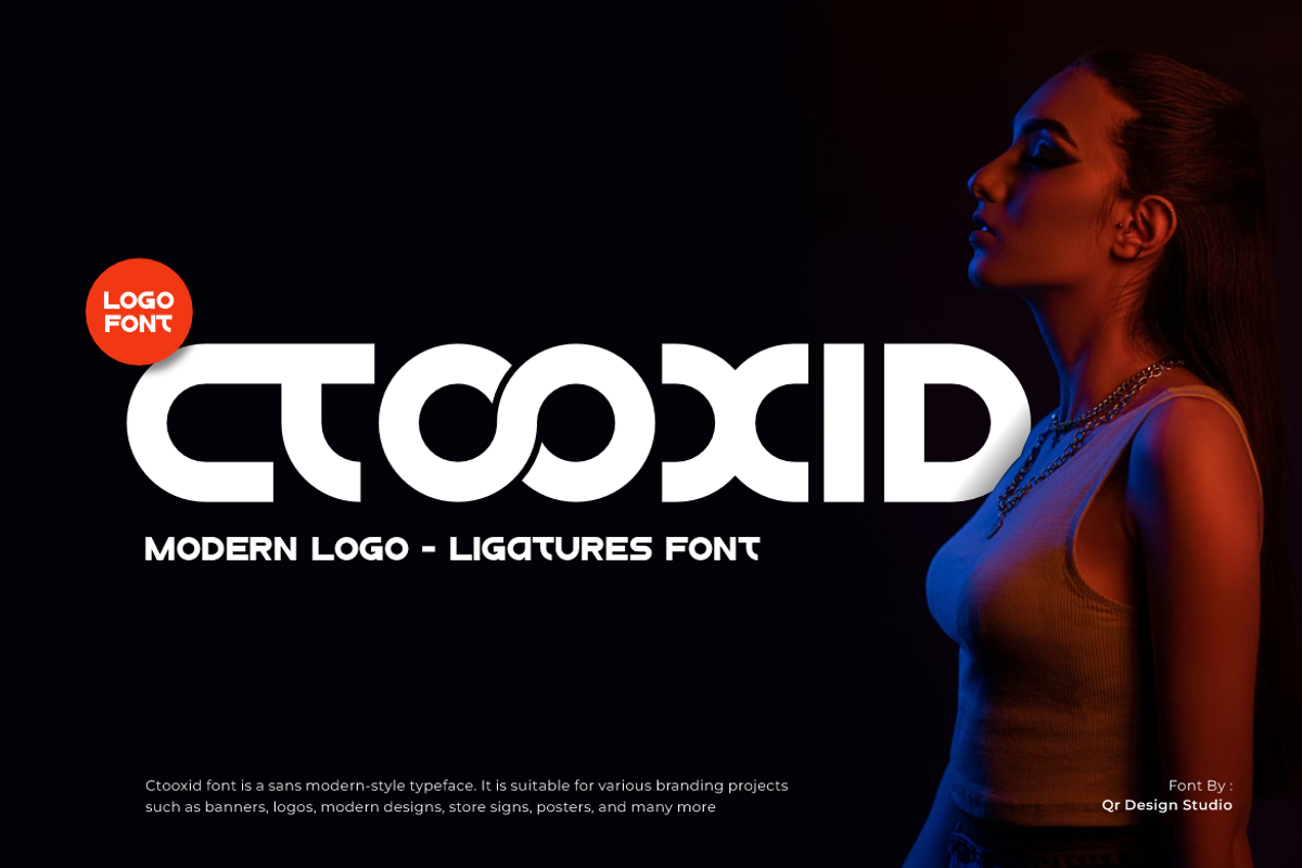 Ctooxid - Creative Logo Font, a Sans Serif Font by QR Design Studio (Photo 1 of 8)