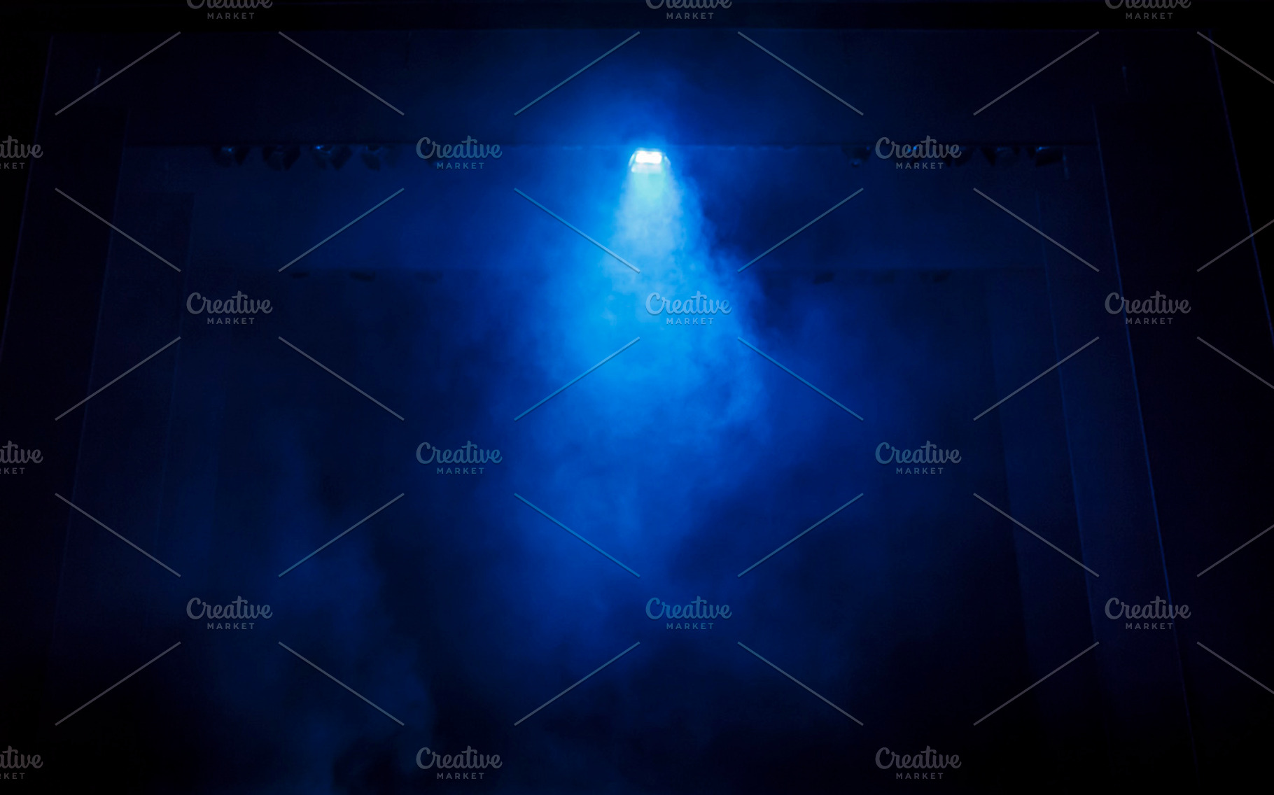 Blue Smoke on Black Stage