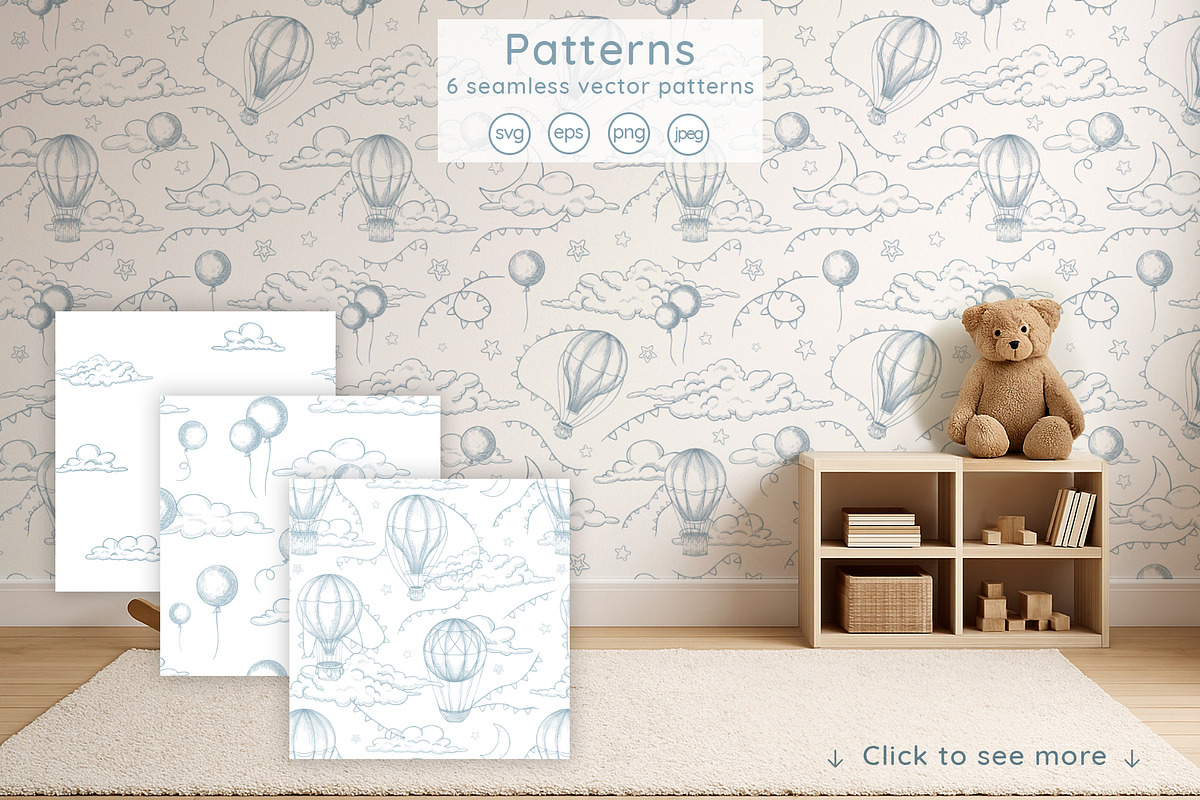 Air Balloon Vector Clipart Bundle, a Graphic by Alisles (Photo 4 of 9)