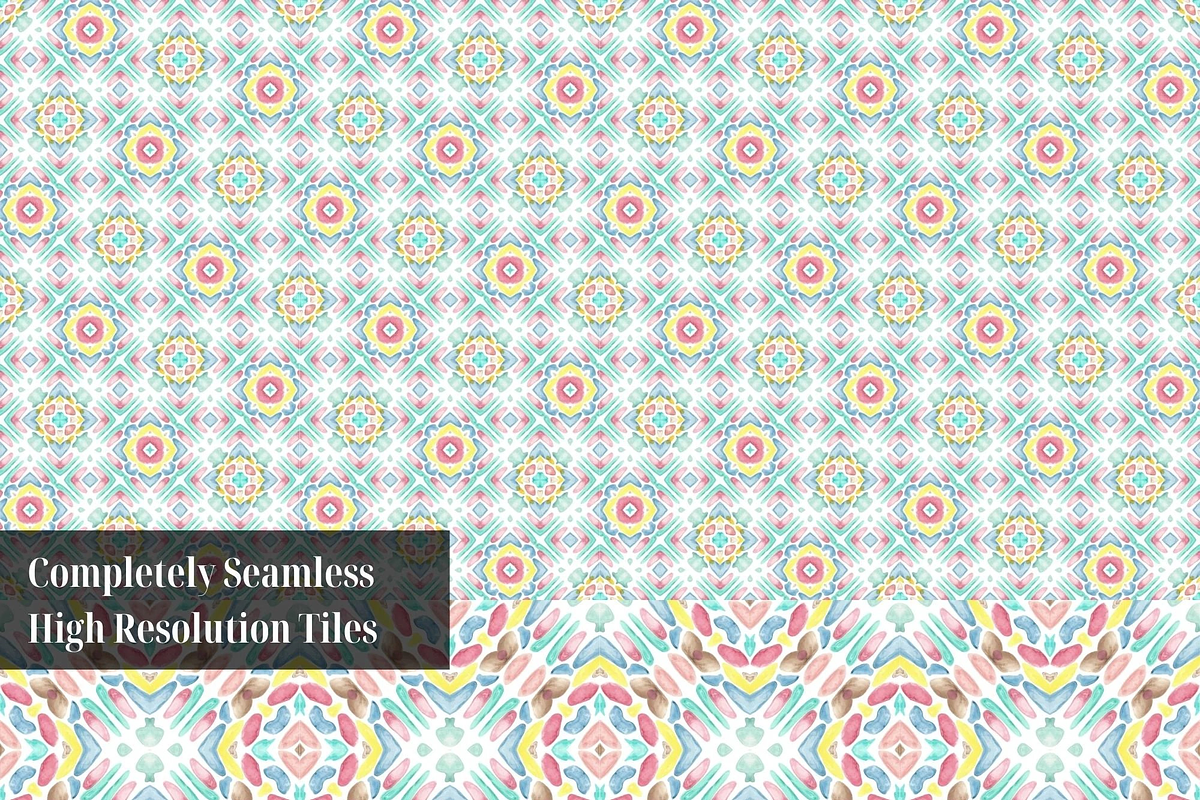 Bright Portuguese Watercolor Pattern, a Pattern Graphic by Gen Aumonier (Photo 5 of 7)