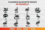 Flamingo Silhouette Design bundle, an Animal Illustration by bossdesigner (Thumbnail 1 of 3)