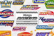 Vintage Racing Stickers Collection, an Object Graphic by Neodivisu (Thumbnail 1 of 6)