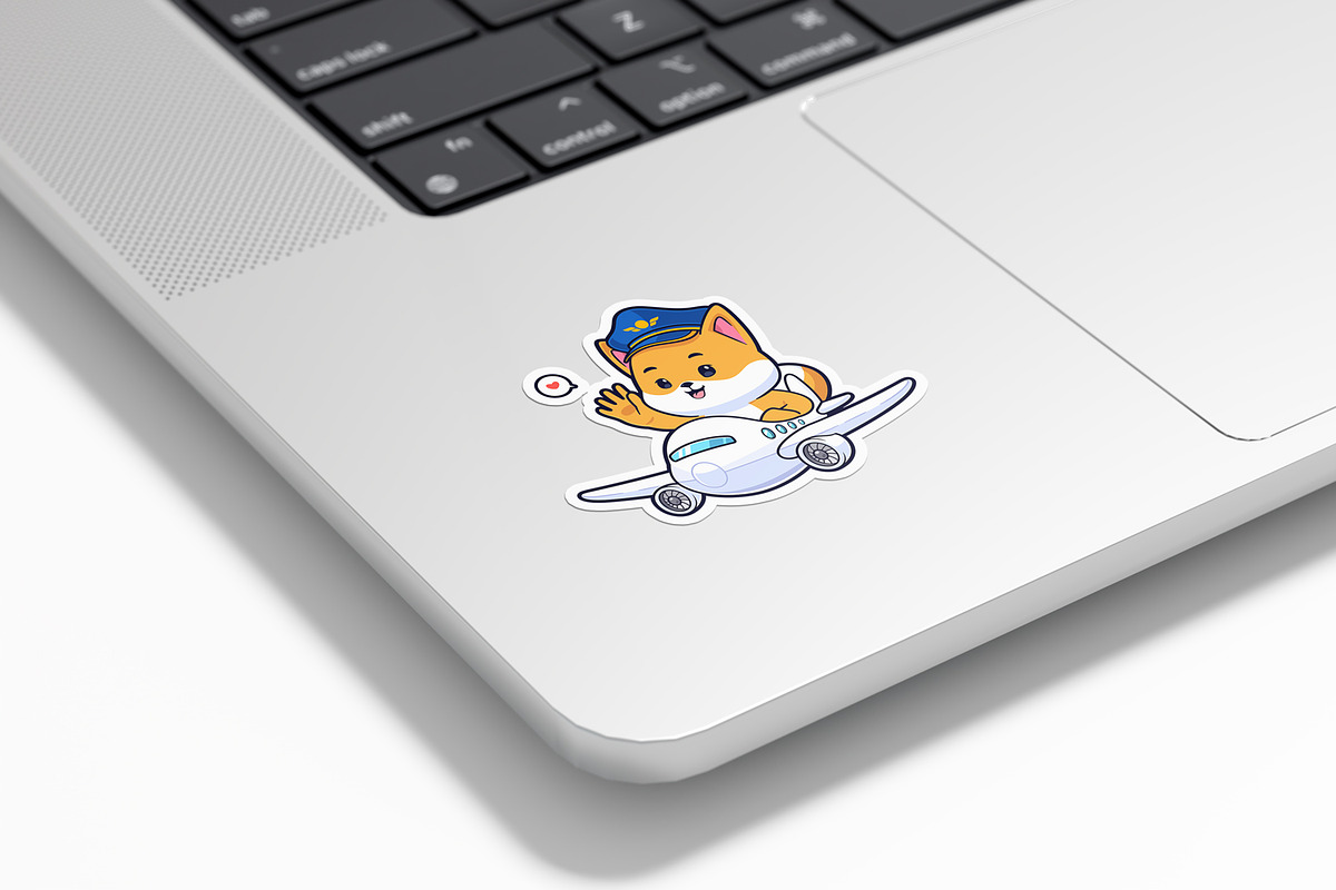 Shiba Inu Pilot Flying A Plane Icon, an Animal Illustration by tkzgraphic (Photo 3 of 3)