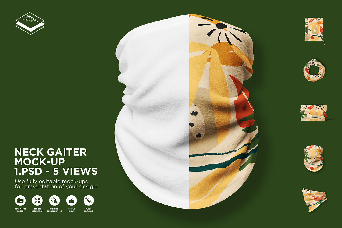 Neck Gaiter Mock-up, an Apparel Mockup by Branda Keeps (Photo 1 of 16)