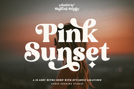 Pink Sunset - Retro Serif, a Serif Font by Shakira Studio