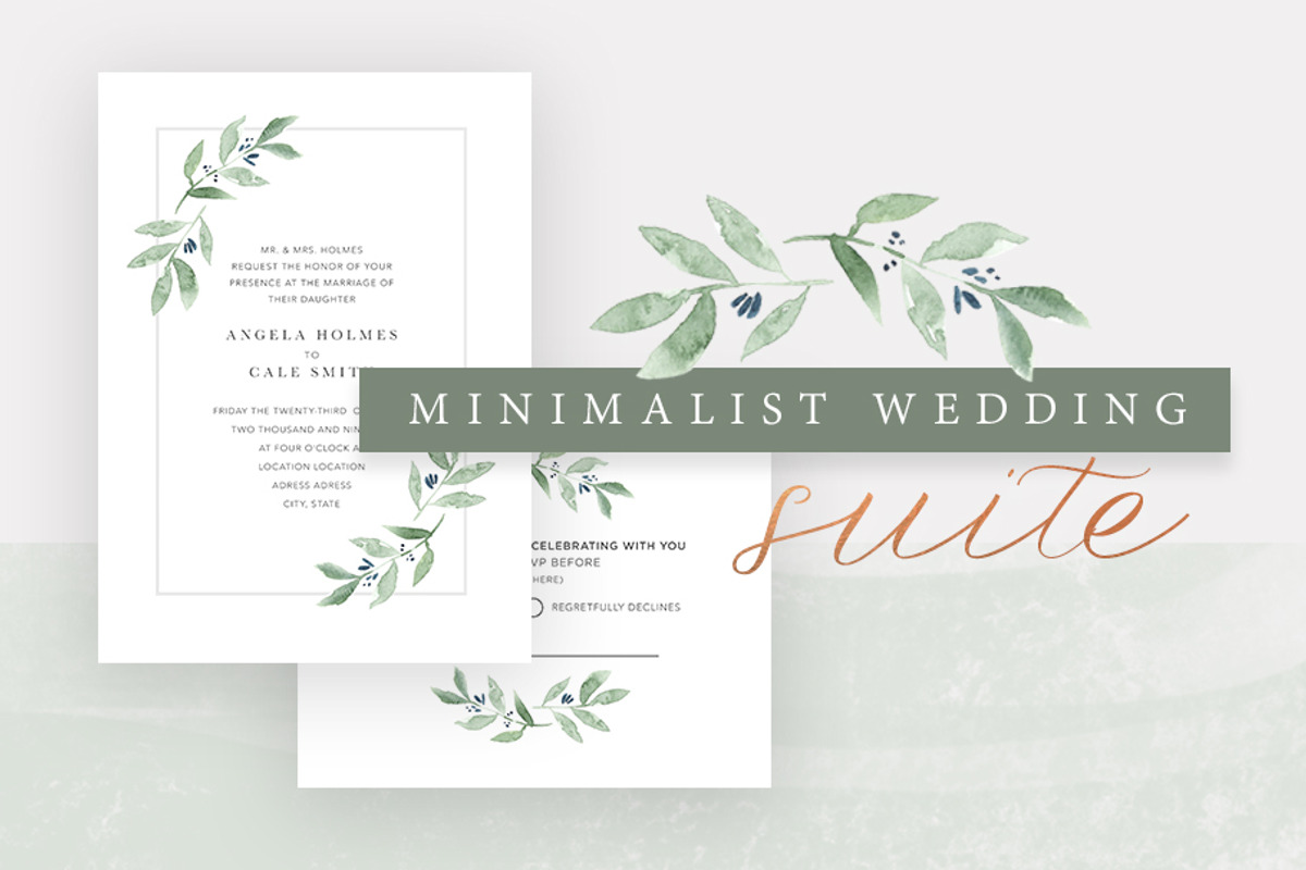 Minimalist Wedding Invitation Suite, an Invitation Template by Victoria Bilsborough (Photo 1 of 3)
