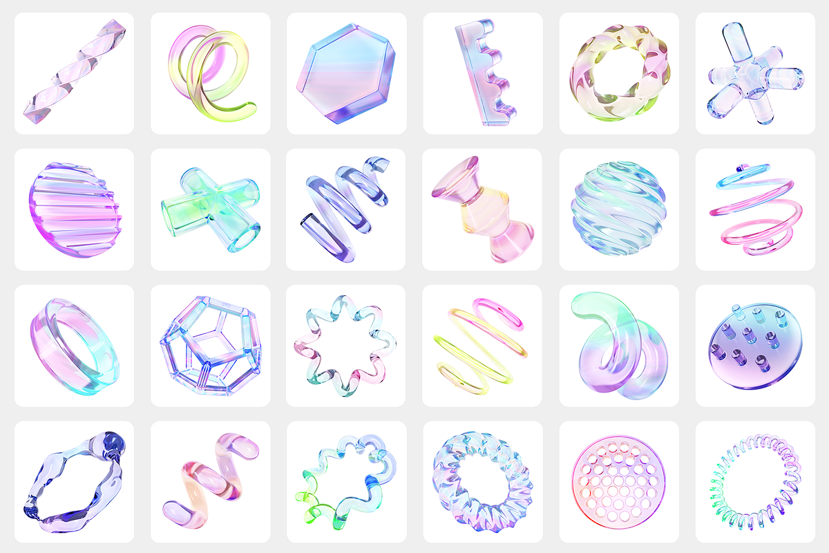 3D Glass Shapes/ Abstract collection, a Graphic by LarysaZabrotskaya (Photo 4 of 12)