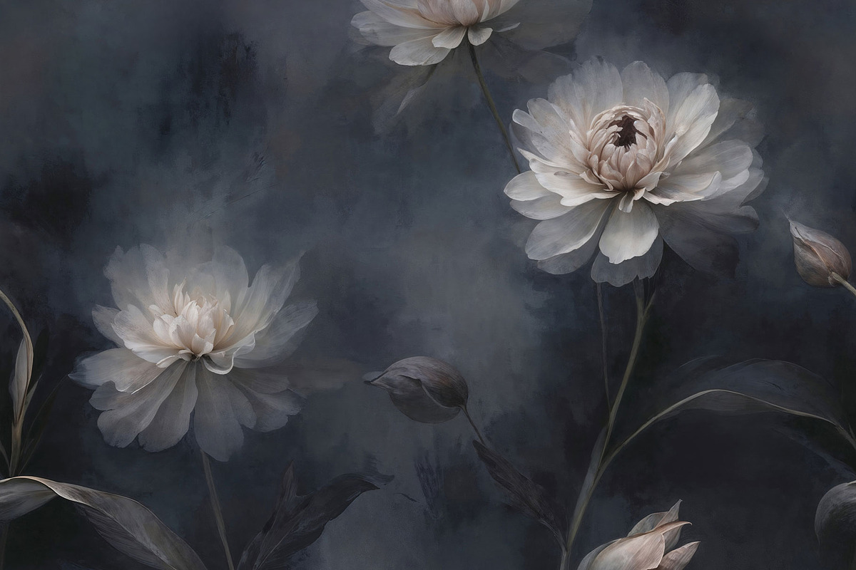 Dark Floral Seamless Wallpaper, a Wallpaper Graphic by by creative paper (Photo 2 of 4)