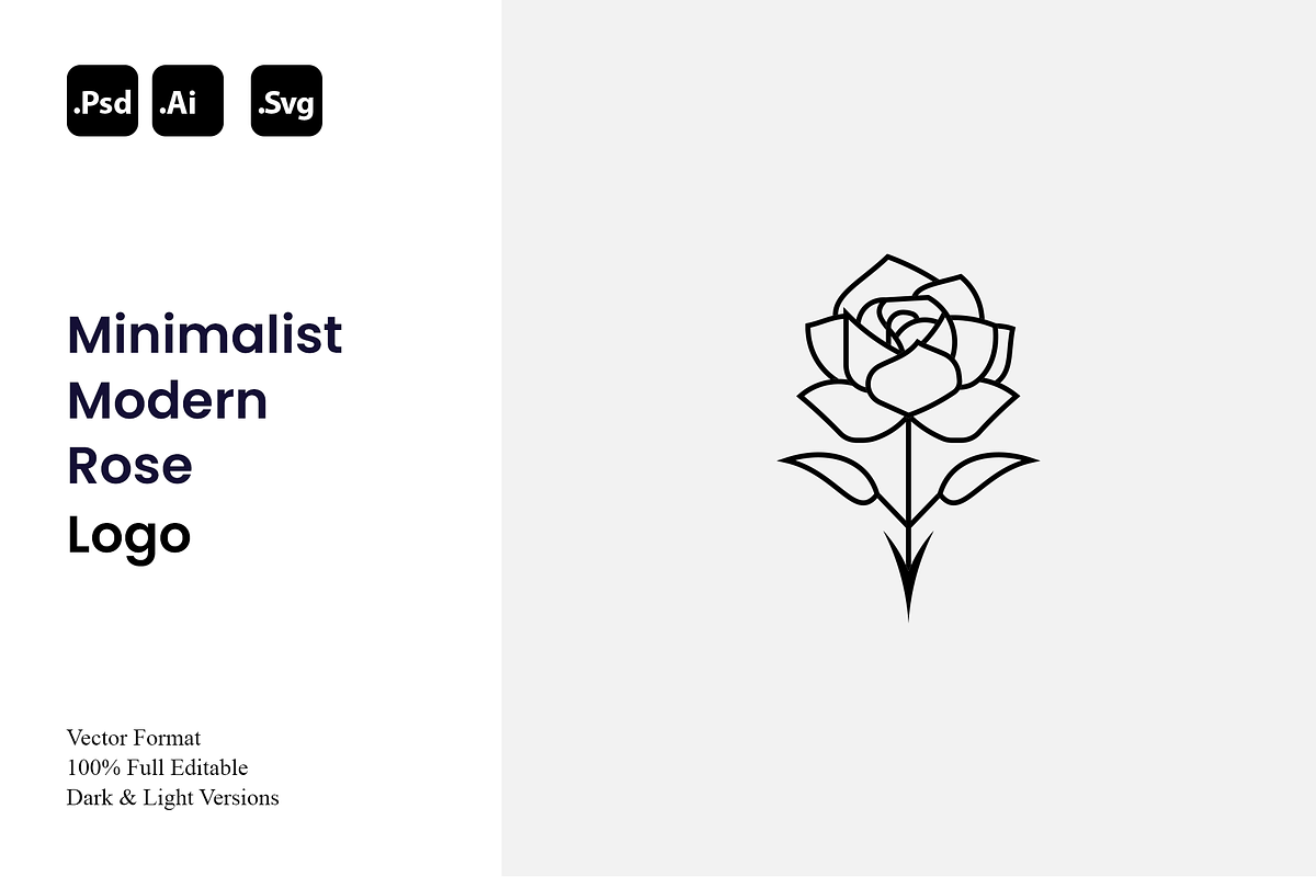 Minimalist Modern Rose Logo, a Branding & Logo Template by Luxury Logos (Photo 1 of 4)