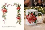 CHRISTMAS holiday Watercolor clipart, a Seasonal Illustration by Pattern + watercolor (Thumbnail 4 of 17)