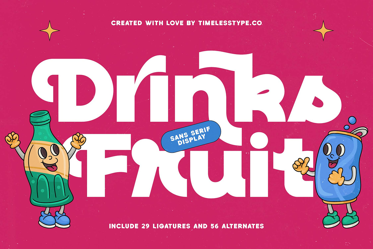 Drinks Fruit Retro Display Font, a Serif Font by timelesstype.co (Photo 1 of 20)