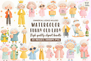 New Year Funny Old Lady Sublimation, an Illustration by Sublimation Artist