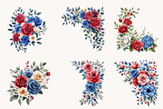 Patriotic Floral Corners Clipart, a Seasonal Illustration by Designworld (Thumbnail 6 of 11)