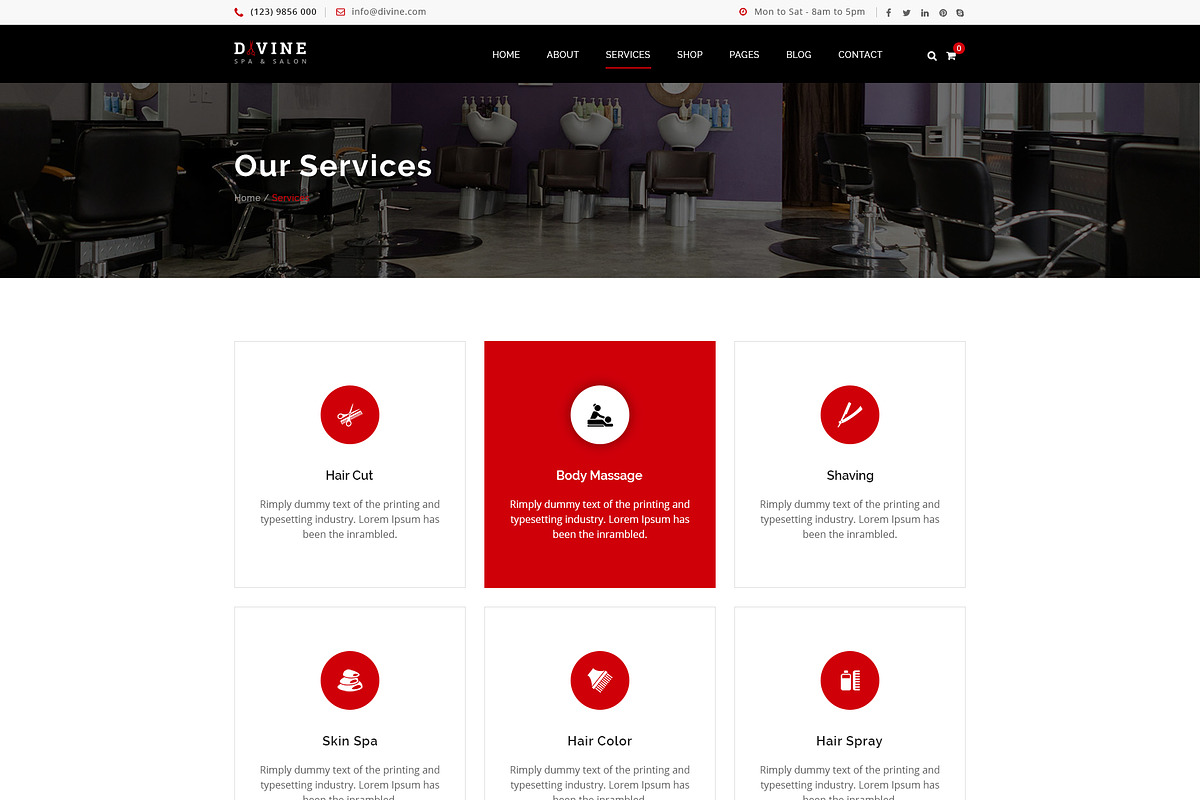 Divine - Photoshop Template, a Websites & App Template by DigitalCenturySF (Photo 4 of 13)