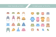 Baby Clothes Line Icons Color Fill, an Outline Icon by Vectorikart (Thumbnail 5 of 6)